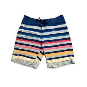 Patagonia Colorful Striped Swim Suit Trunks Quick Dry Board Shorts Men's 32 x 19